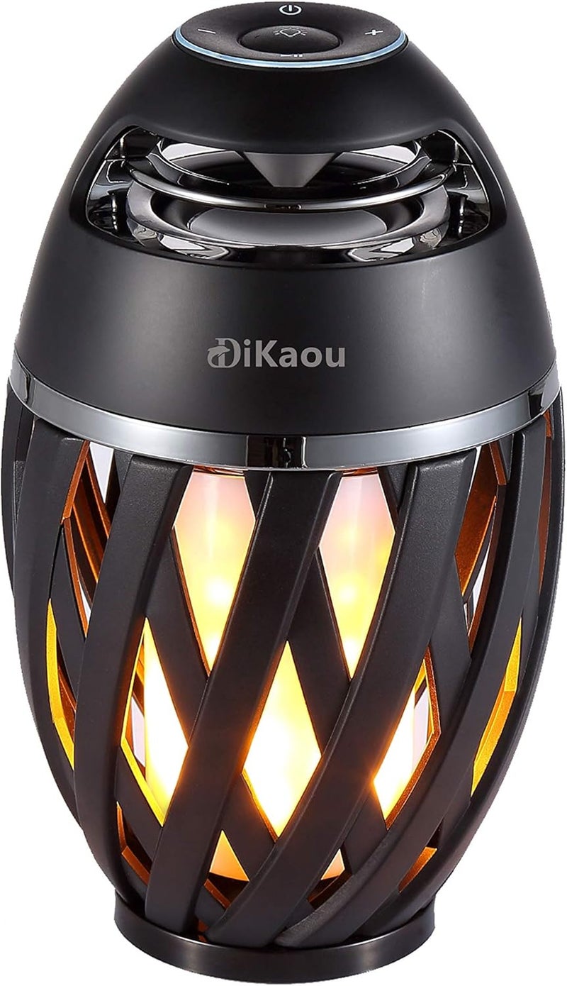 DiKaou LED Flame Outdoor Table Lamp Torch Table Lamp with Blutooth Speaker, Rechargeable Ambience Lantern with Flickers Warm Light for Patio/Porch/Home Decor, Best Gift for Men Women Teens Kids - Image 1